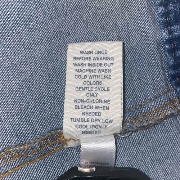 Mudd Girls Blue Denim Jean Jacket Size 14 Kids Fall Winter Y2K Classic Stret - Picture 5 of 9